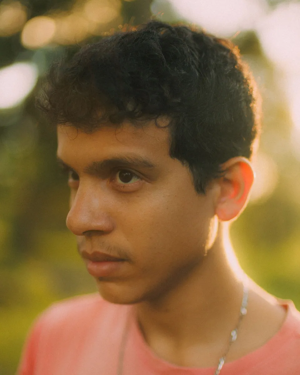 Close portrait of a man in warm outdoor light